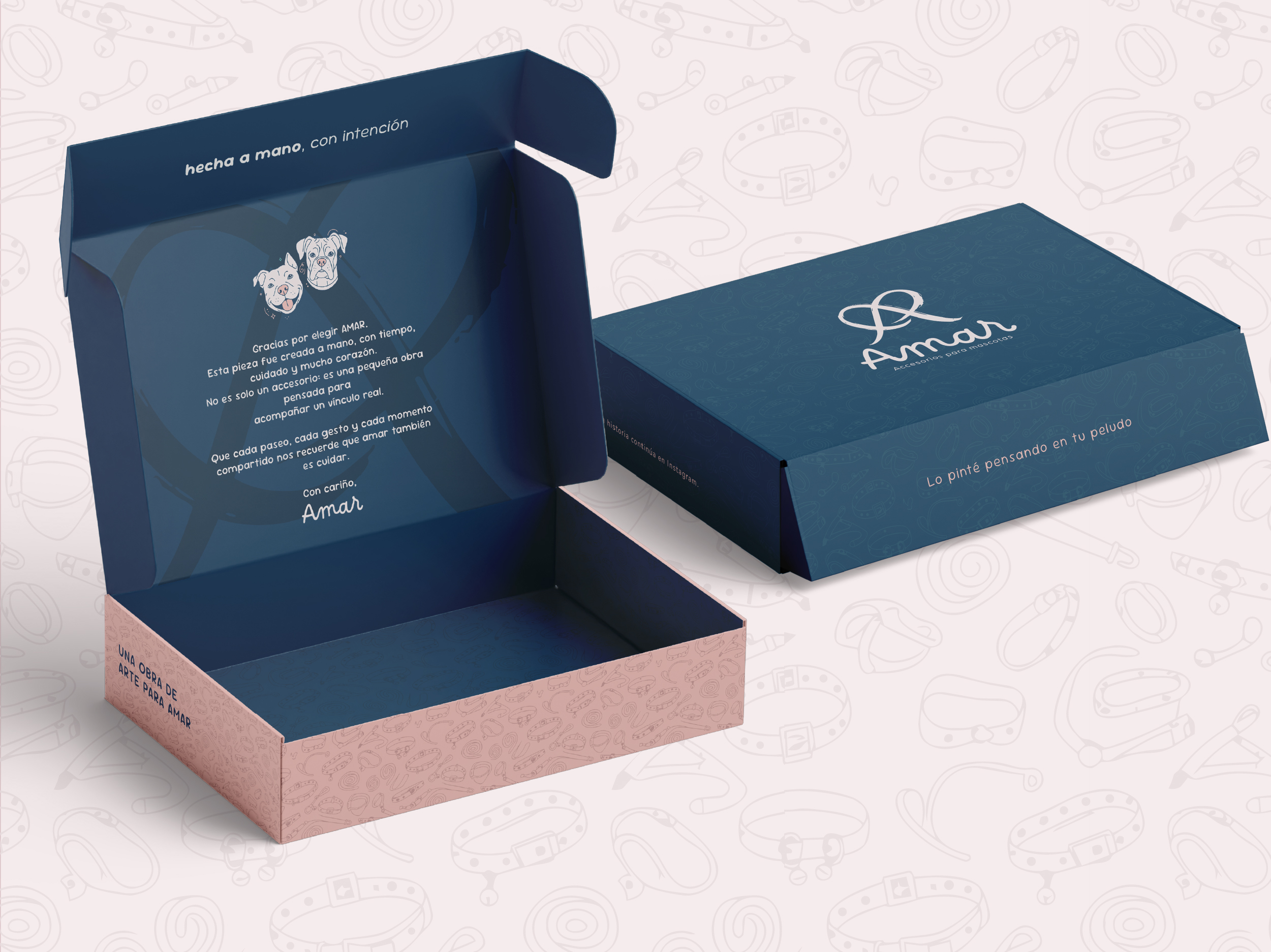 AMAR — Identidad de marca para accesorios artesanales pintados a mano para mascotas